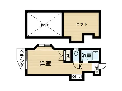 マキシム空港前II(ワンルーム/1階)の間取り写真