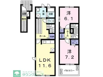 パークアヴェニュー 1番館(2LDK/2階)の間取り写真