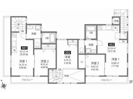 心葉テラス戸越(1LDK/3階)の間取り写真