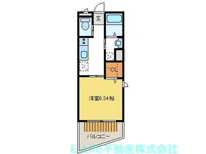 クオリスI・II(1K/1階)の間取り写真