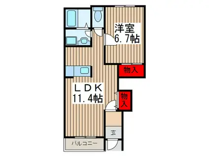 サンコート(1LDK/1階)の間取り写真