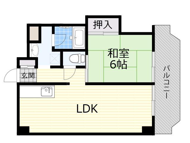 岡本ビル(1LDK/7階)の間取り写真