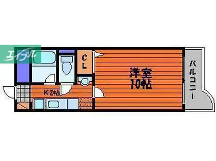 ベンハウス今(1K/1階)の間取り写真