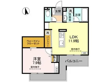D-RADIANTE(1LDK/3階)の間取り写真