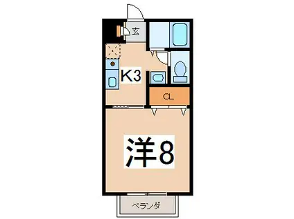 エスタシオン(1K/2階)の間取り写真