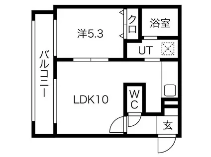 さくら館南円山(1LDK/3階)の間取り写真