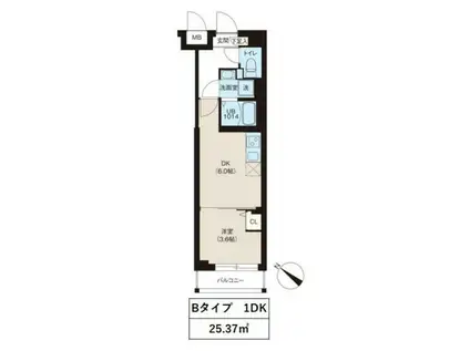 レオーネ宮崎台(1DK/4階)の間取り写真