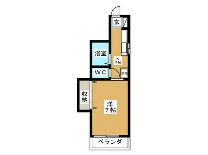グリフィンドール(1K/1階)の間取り写真