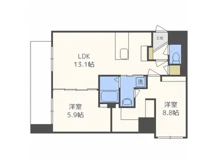 スペチアーレ札幌東(2LDK/6階)の間取り写真