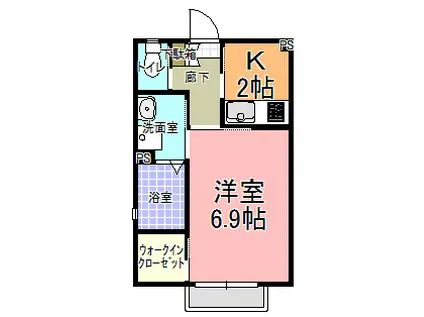 フィガロ(1K/1階)の間取り写真