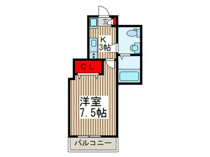 カーサNEKO(1K/3階)の間取り写真