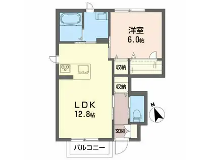 シャーメゾン WITH P(1LDK/1階)の間取り写真