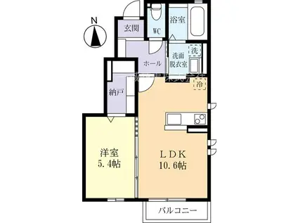 メゾン・ド・セリシエII(1LDK/1階)の間取り写真