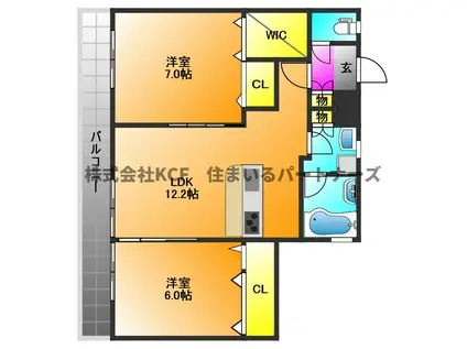 エトランゼ15(2LDK/6階)の間取り写真