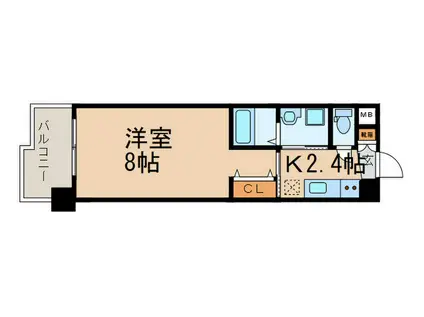 シエル中原(1K/3階)の間取り写真