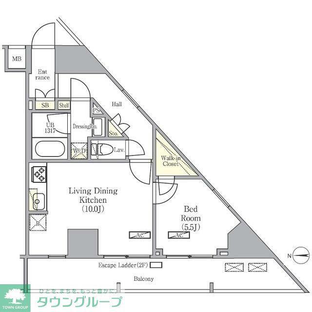 GRACIA PLACE HIKIFUNE(1LDK/12階)の間取り写真
