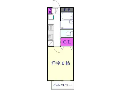 ソフィア氷川(1K/2階)の間取り写真