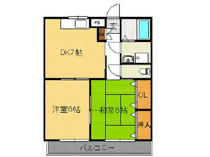 シャルマンハイツマルト(2DK/3階)の間取り写真