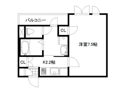 エミネンス松原(1K/3階)の間取り写真