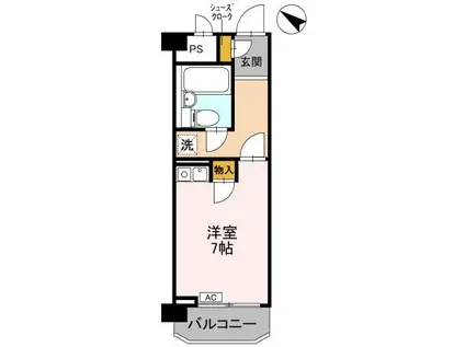 甲南クローバーハウス(ワンルーム/4階)の間取り写真