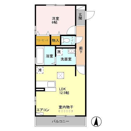 シャルマンドミールB(1LDK/3階)の間取り写真