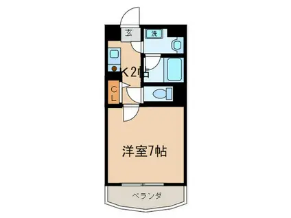 ティファニーヒルズ(1K/6階)の間取り写真