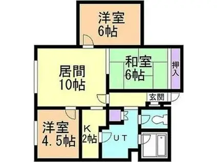 オーバラージュ南郷(3LDK/2階)の間取り写真