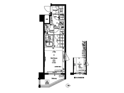 アークマーク大森町レジデンス(1K/3階)の間取り写真