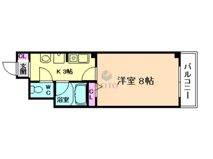 庄内東グランツ(1K/6階)の間取り写真