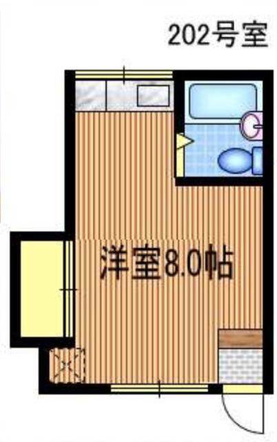 木村コーポ(ワンルーム/2階)の間取り写真