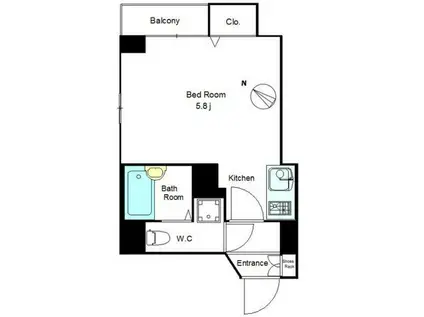 エルミタージュ横濱弘明寺(1K/2階)の間取り写真