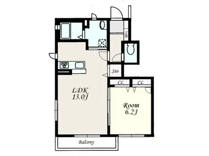 プラネットIII(1LDK/1階)の間取り写真