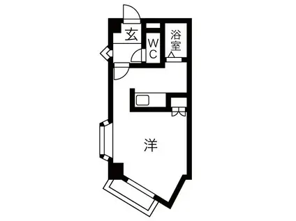 タウンサイド錦(ワンルーム/3階)の間取り写真