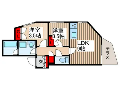 ATRIUM 291(2LDK/1階)の間取り写真