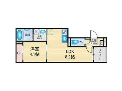 ハーモニーテラス新守山H(1LDK/1階)の間取り写真