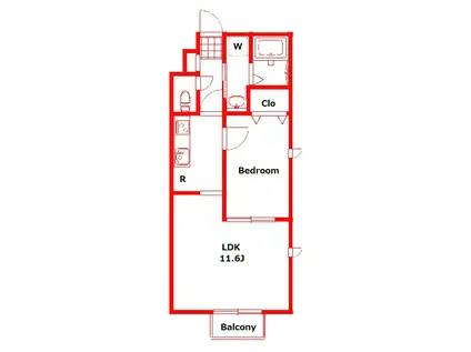 ラヴェールMY(1LDK/1階)の間取り写真