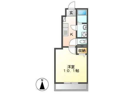 サン・ハピネスIII(1K/1階)の間取り写真