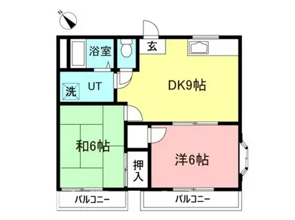 ホワイエ国分寺(2DK/2階)の間取り写真