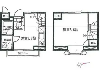 カサ ジョイア(1DK/1階)の間取り写真