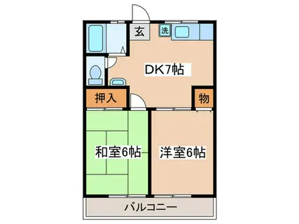 コーポ清樹2(2DK/2階)の間取り写真