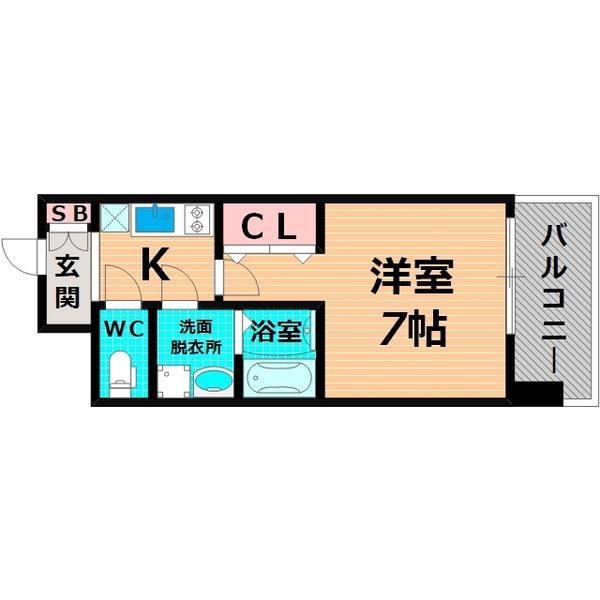 LIVE CASA城東中央(1K/4階)の間取り写真