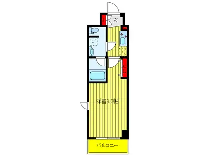 ルフレ赤羽サウス(1K/9階)の間取り写真