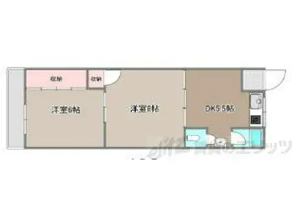 かねまつ上新庄マンション(2DK/3階)の間取り写真