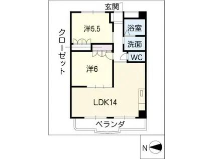 ルミエール神清(2LDK/3階)の間取り写真