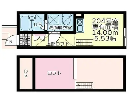ドルチェ和田町(ワンルーム/2階)の間取り写真