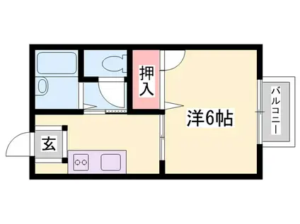 カーサエスクレアB(1K/1階)の間取り写真