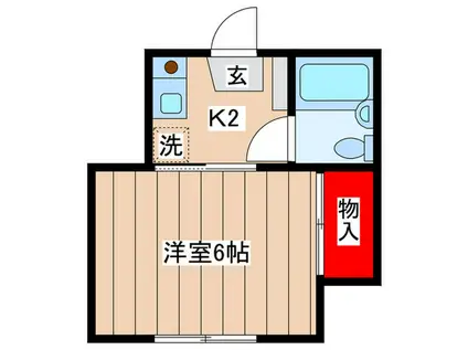 グリーンキャンパス(1K/2階)の間取り写真