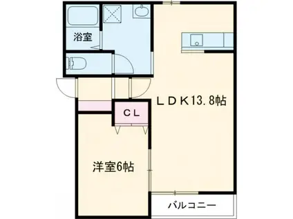 セゾンクレールIII(1LDK/4階)の間取り写真