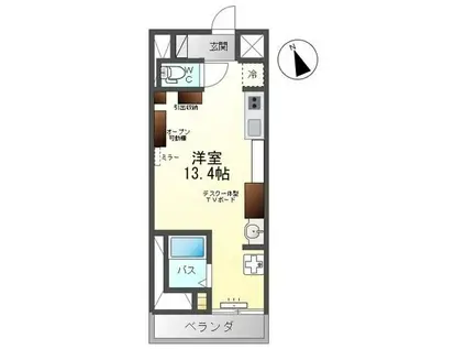 大平オーシカ(ワンルーム/3階)の間取り写真