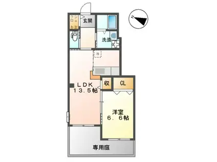 サンモール・K(1LDK/1階)の間取り写真